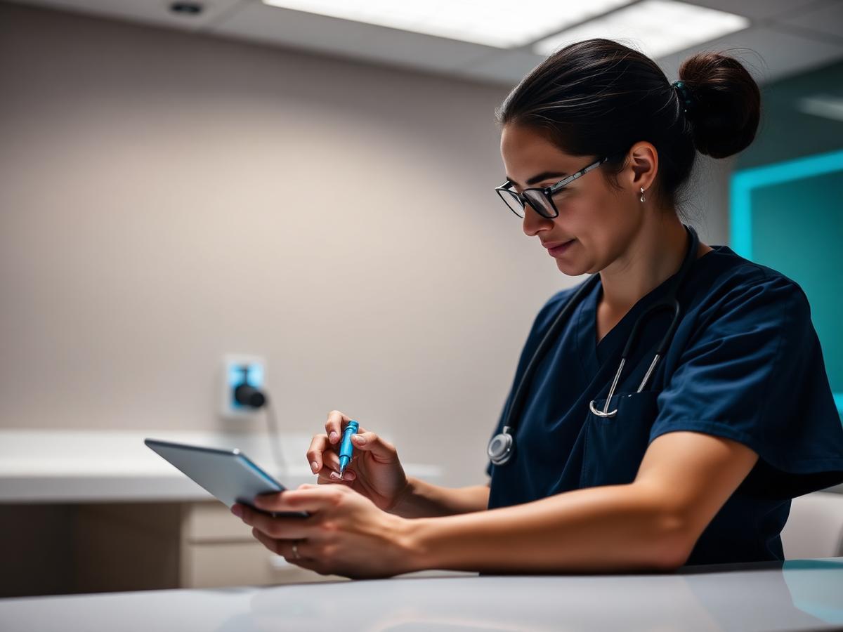 GMC-registered UK GP taking notes during an online consultation